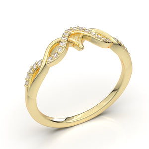 Home Try On--Yellow Gold Infinity Twist Pointed Band