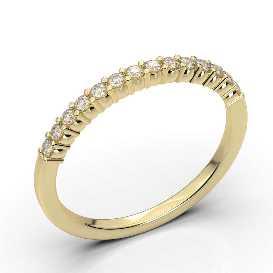 Home Try On--Yellow Gold Classic Shared Prong Band