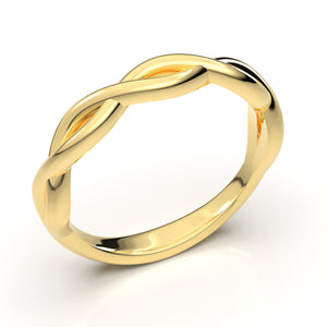 Home Try On--Yellow Gold Infinity Plain Solitaire Band
