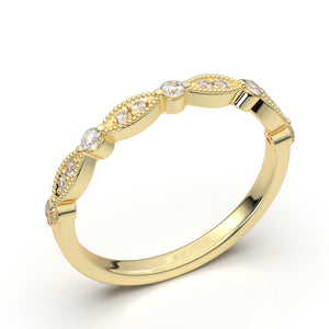 Yellow Gold Vintage Stackable Prong Band