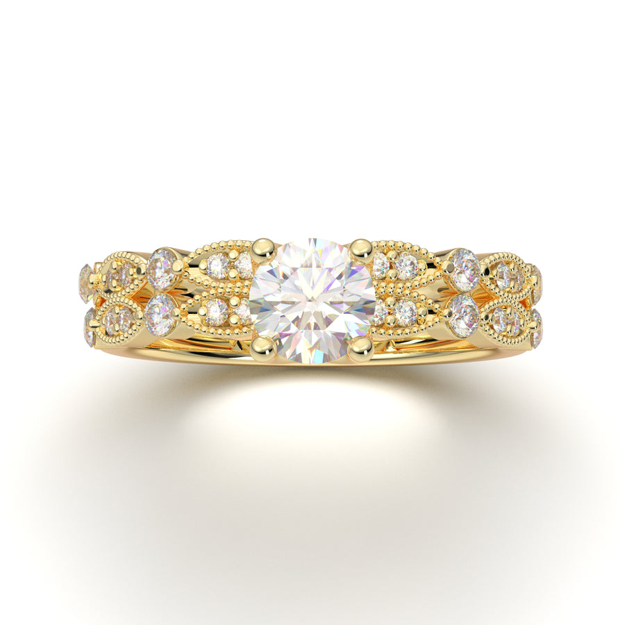 Home Try On--Yellow Gold Stackable Engagement Set
