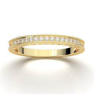 Home Try On--Yellow Gold Vintage Filigree Band