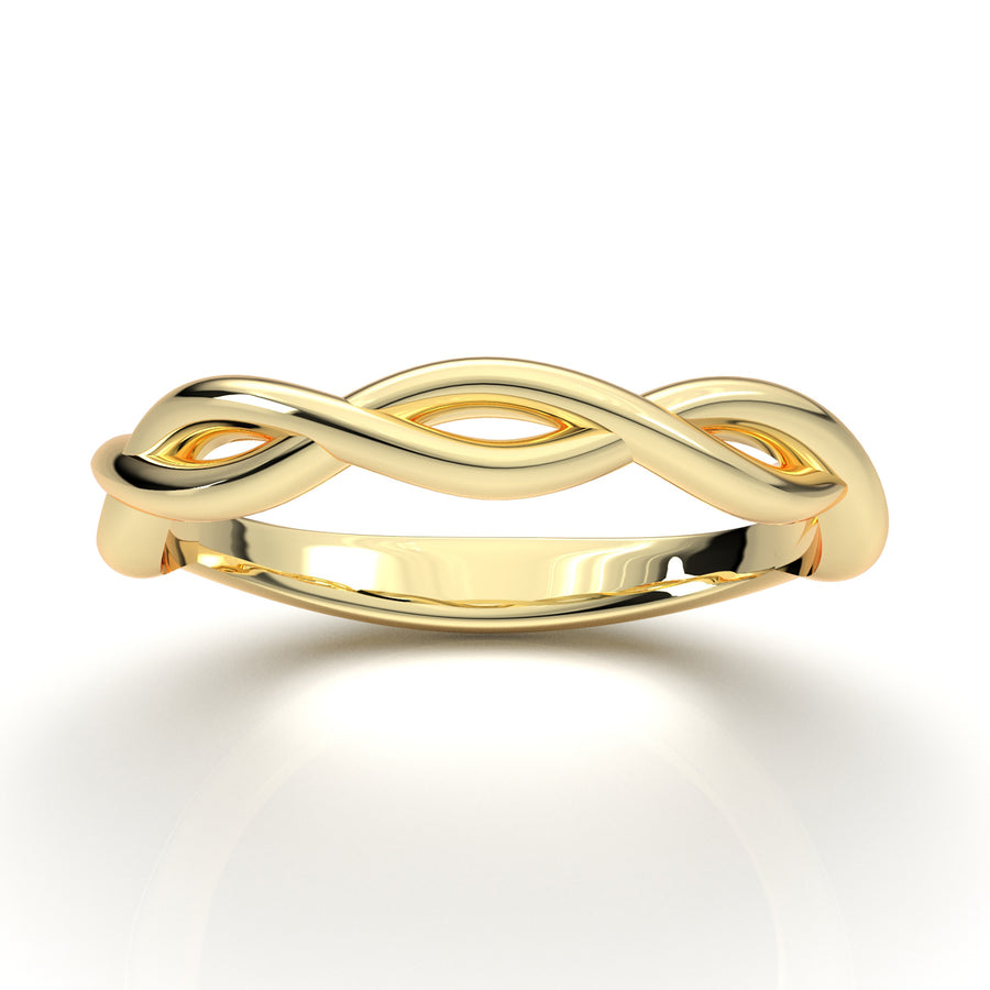 Home Try On--Yellow Gold Infinity Plain Solitaire Band