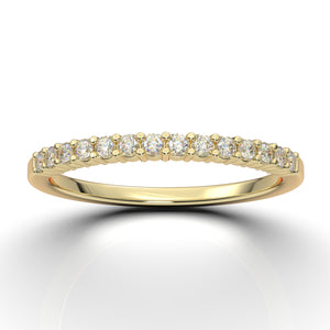 Home Try On--Yellow Gold Classic Shared Prong Band