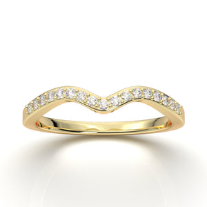 Yellow Gold Curved Delicate Wedding Band