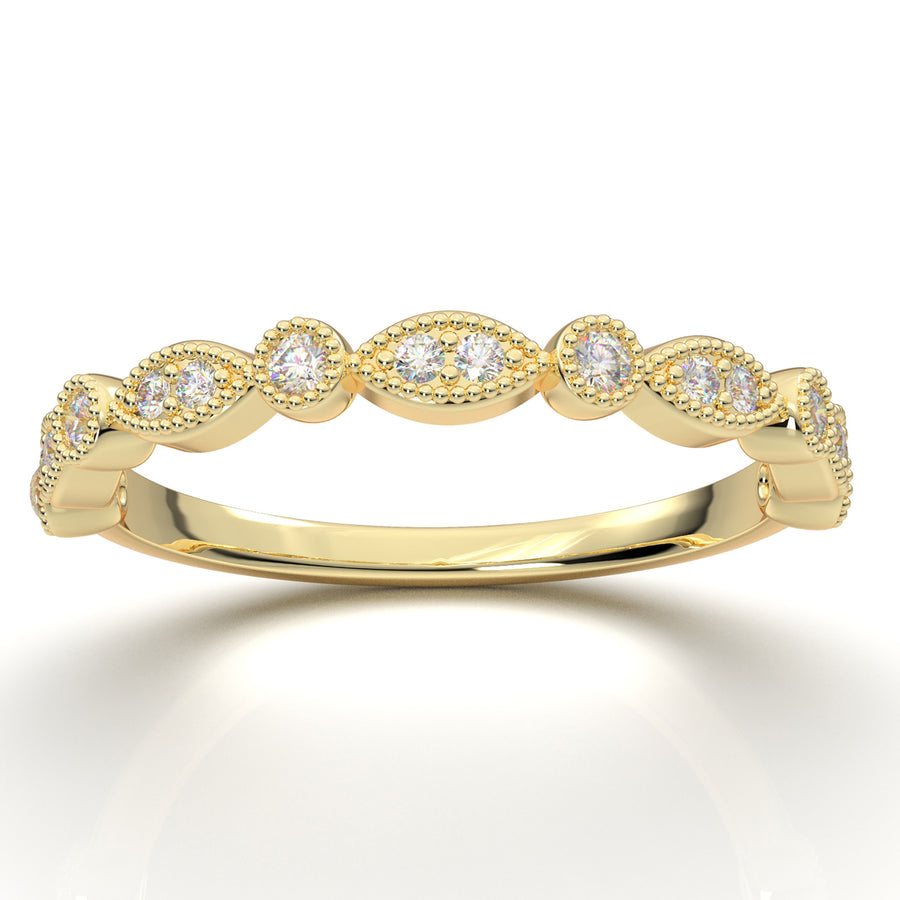 Yellow Gold Vintage Stackable Bezel Band