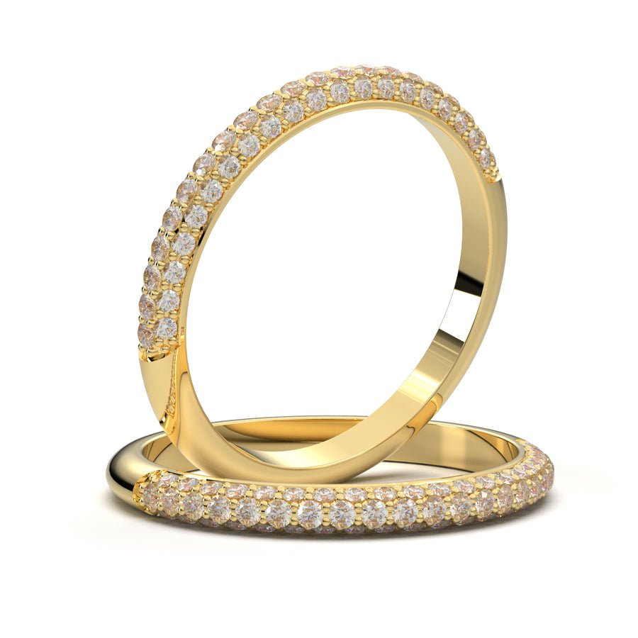 Home Try On--Rose Gold Pave Wedding Band