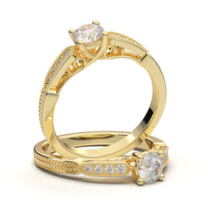 Rose Gold Vintage Art Deco Filigree Ring