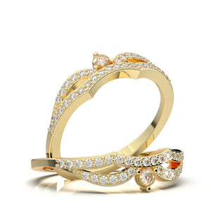 Home Try On--Yellow Gold Vintage Curved Tiara Band