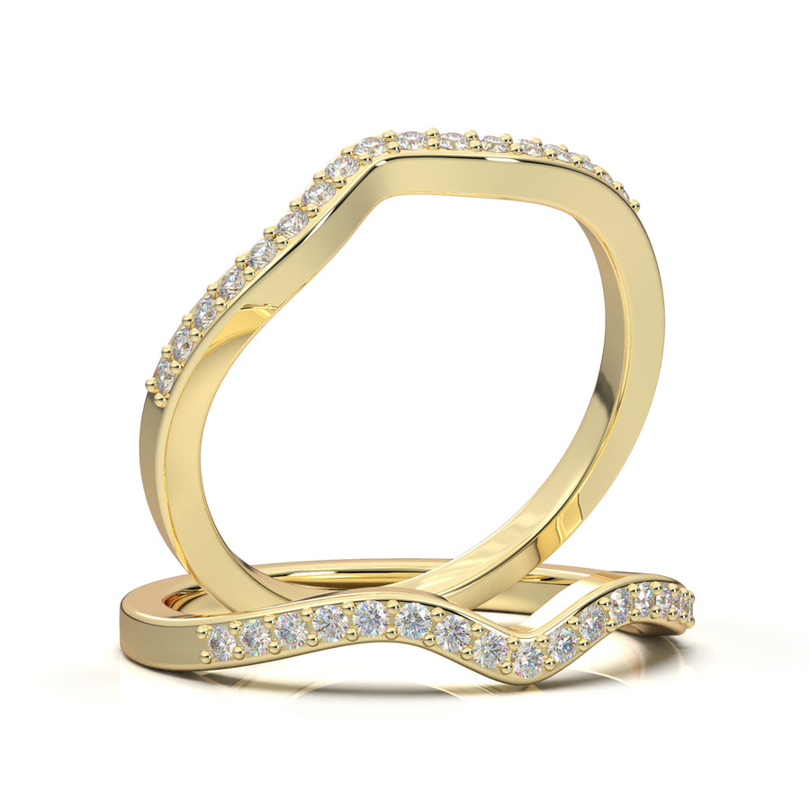 Yellow Gold Curved Delicate Wedding Band