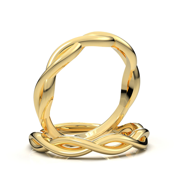 Yellow Gold Infinity Plain Solitaire Band
