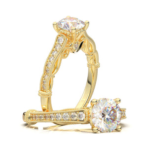 Home Try On--Rose Gold Vintage Tapered Ring