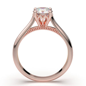 Home Try On--Rose Gold Solitaire Bead Ring