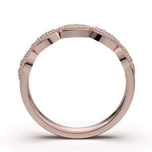 Home Try On--Rose Gold Vintage Marquise Stackable Band