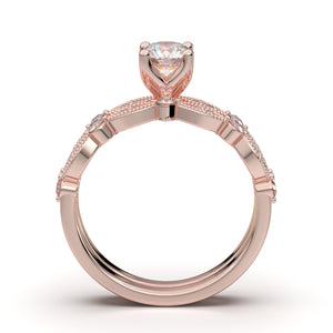 Home Try On--Rose Gold Stackable Engagement Set