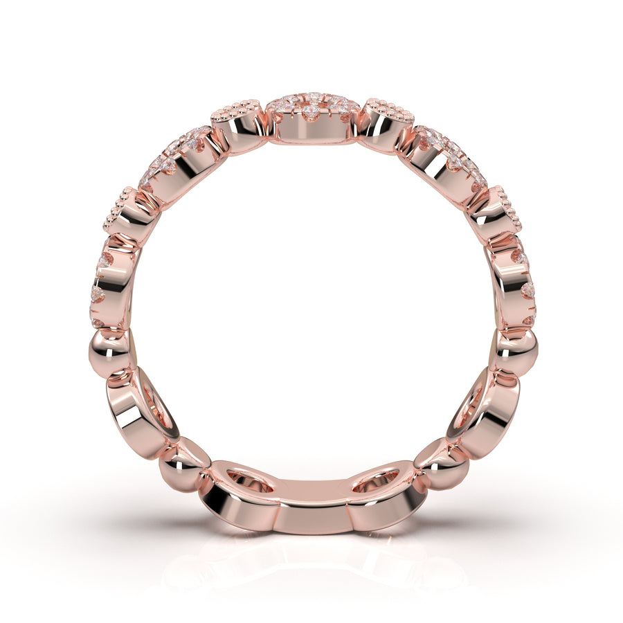 Home Try On--Rose Gold Vintage Stackable Circle Band