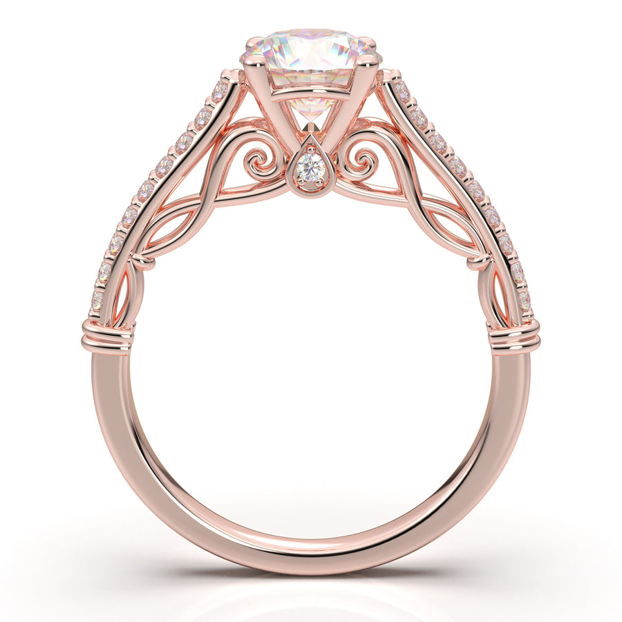 Home Try On--Rose Gold Vintage Filigree Infinity Ring