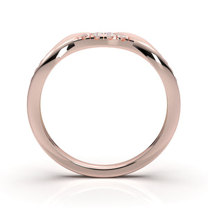 Home Try On--Rose Gold Twisted Half Diamond Band