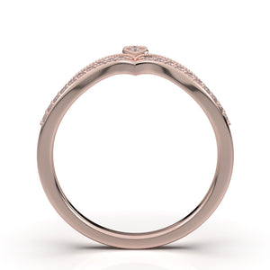 Home Try On--Rose Gold Vintage Curved Pear Motif Band
