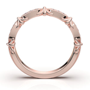 Home Try On--Rose Gold Vintage Filigree Bar Band