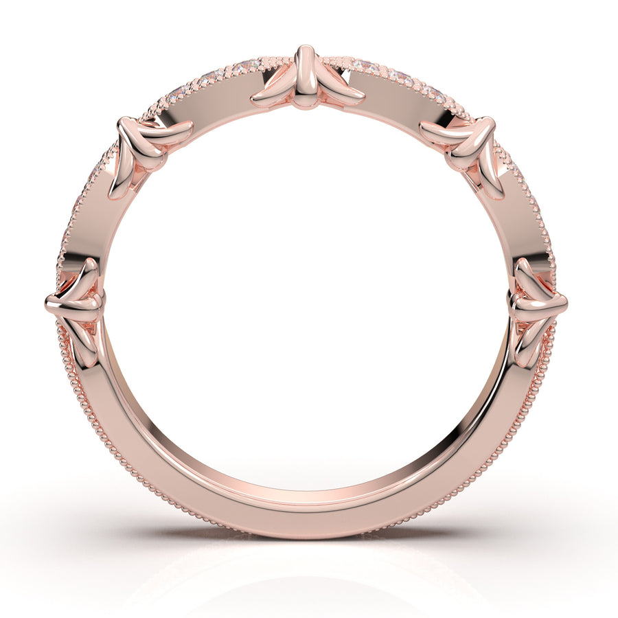 Home Try On--Rose Gold Vintage Filigree Bar Band