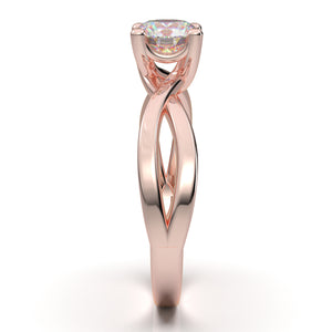 Home Try On--Rose Gold Twisted Solitaire Ring