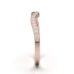 Rose Gold Curved Delicate Wedding Band