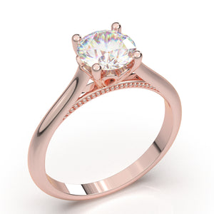Rose Gold Solitaire Bead Ring