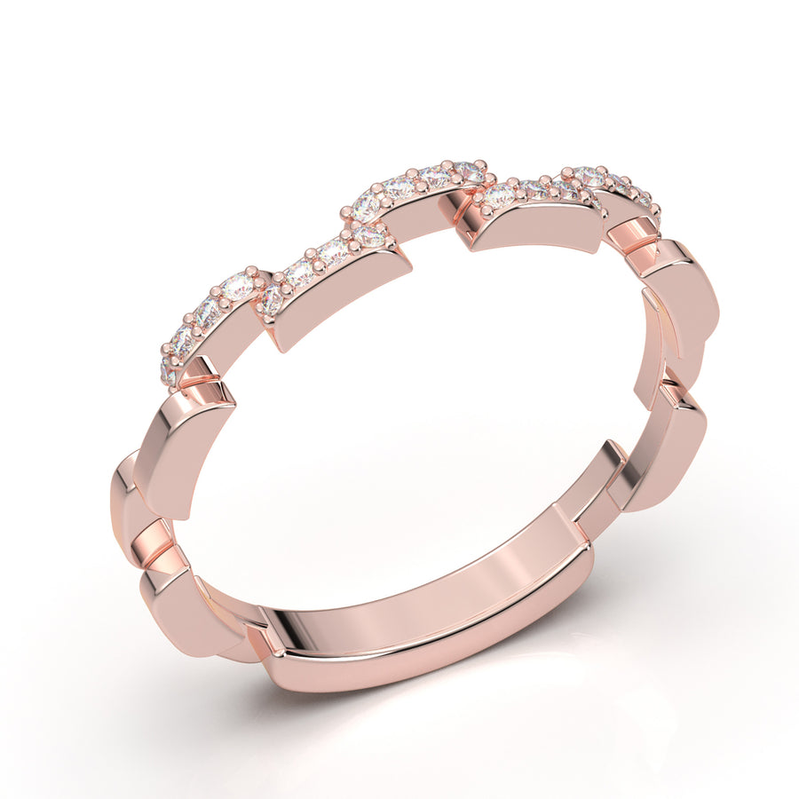 Rose Gold Twisted Link Band