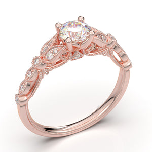 Rose Gold Floral Stackable Ring