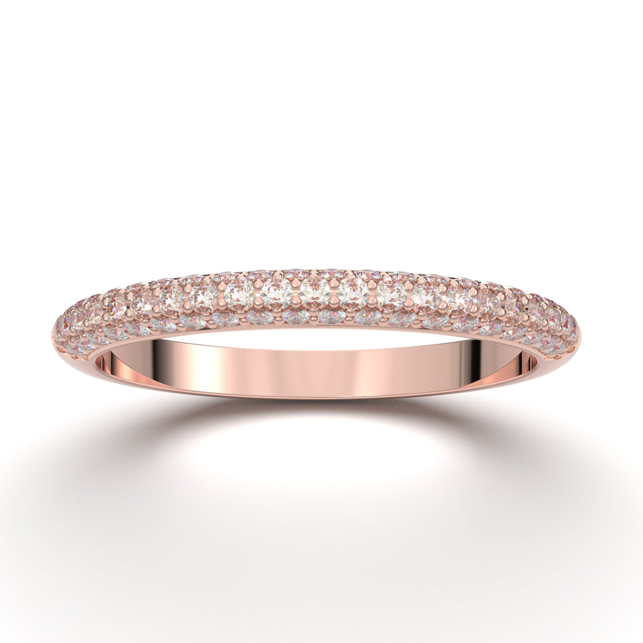 Home Try On--Rose Gold Pave Wedding Band