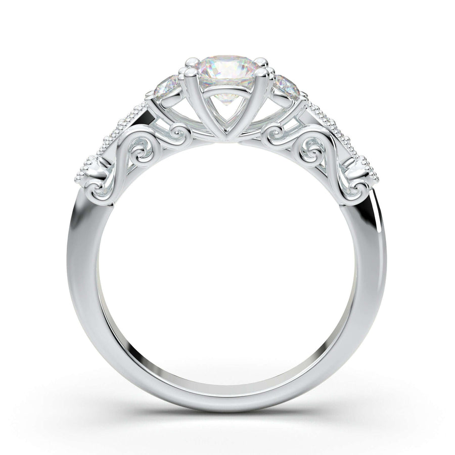 14K SOLID WHITE GOLD RING