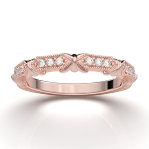 Home Try On--Rose Gold Vintage Filigree Bar Band