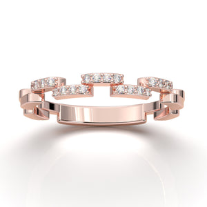 Rose Gold Twisted Link Band