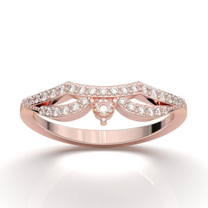 Home Try On--Rose Gold Vintage Curved Tiara Band