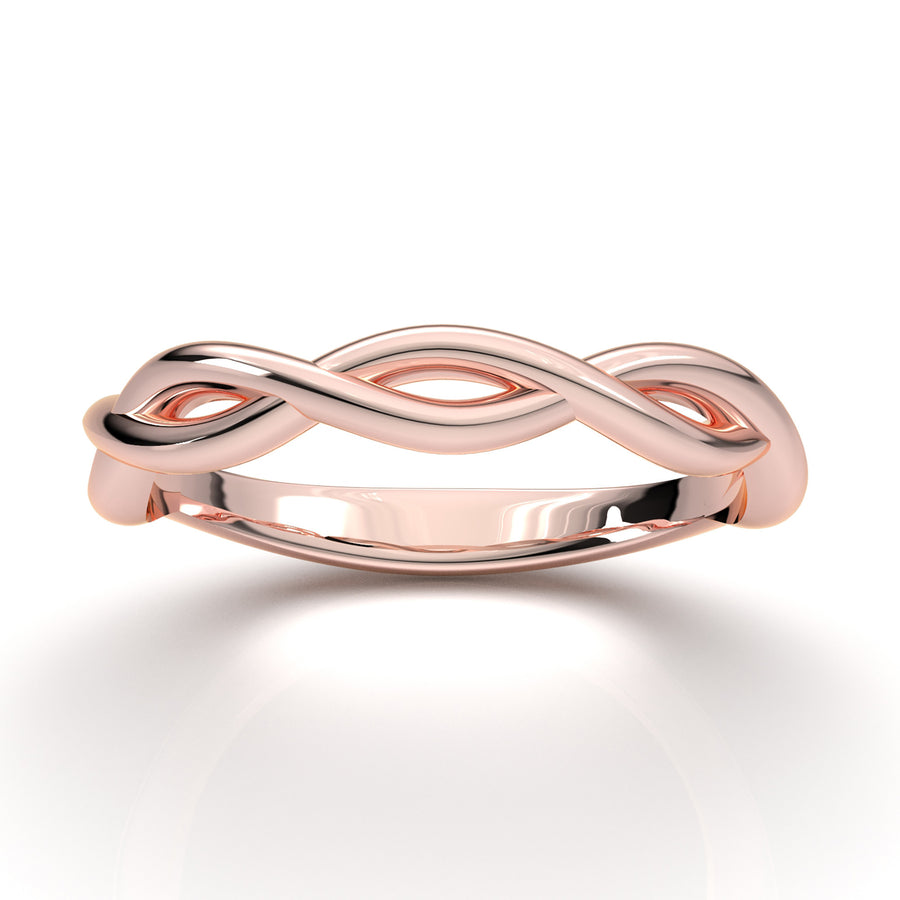 Home Try On--Rose Gold Infinity Plain Solitaire Band