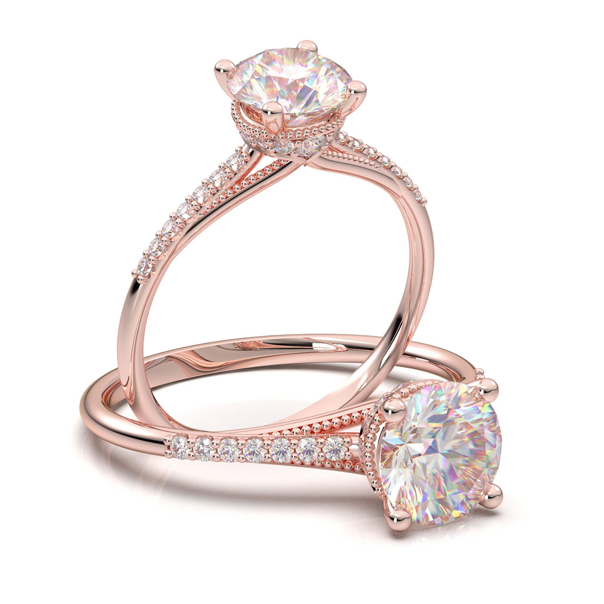 Vintage Milgrain Engagement Ring Shop Rings at Aurosi Jewels
