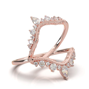 Home Try On--Rose Gold Contour Filigree Wedding Band