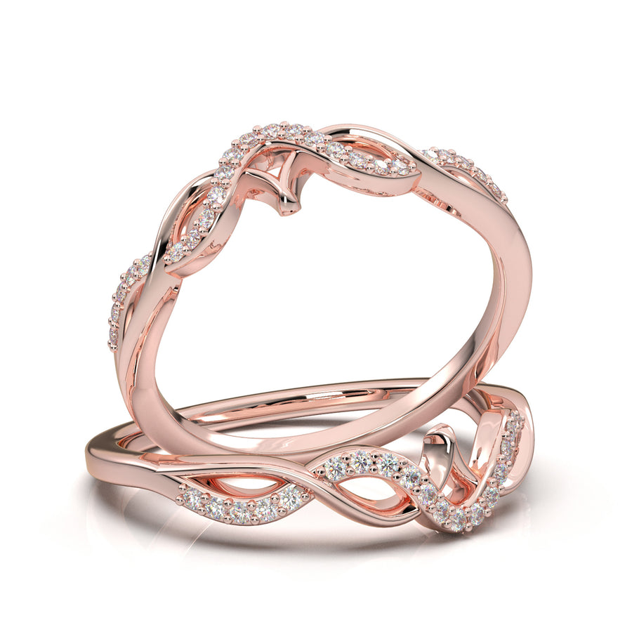 Home Try On--Rose Gold Infinity Twist Pointed Band