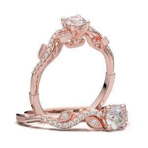 Home Try On--White Gold Floral Filigree Petal Ring
