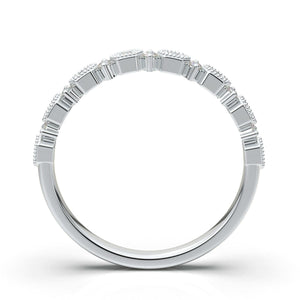 WHITE GOLD WEDDING BAND, 14K GOLD STACKABLE RING