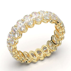 Yellow Gold Eternity Band Oval Band