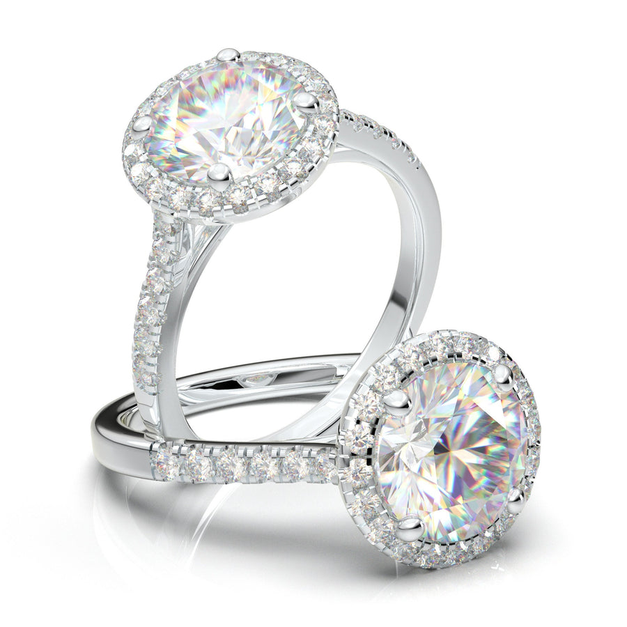 14K Rose Gold Engagement Ring, Moissanite Ring, Promise Ring, 2 Carat Ring, Diamond Ring For Women, Gift For Her, Halo Wedding Ring Woman