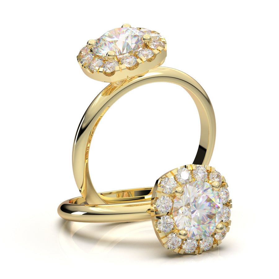 White Gold Ring, Engagement Ring For Women, Cushion Halo Ring Setting, Moissanite Ring, Classic Diamond Ring, Promise Ring, Anniversary Gift