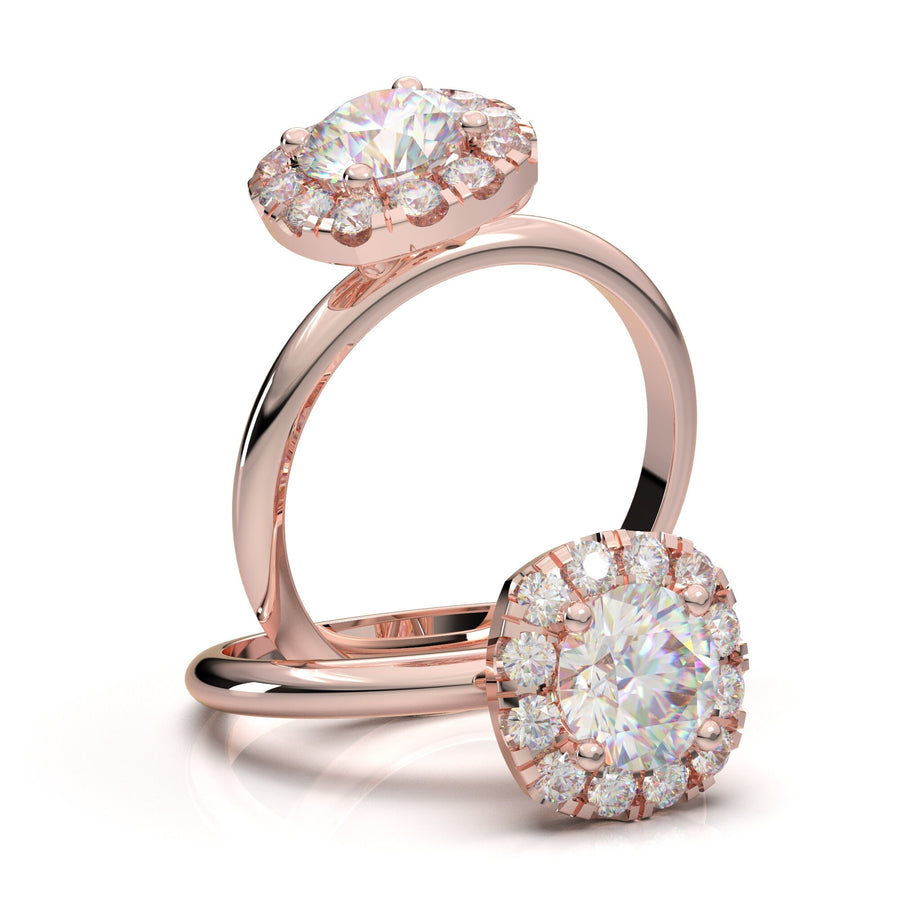White Gold Ring, Engagement Ring For Women, Cushion Halo Ring Setting, Moissanite Ring, Classic Diamond Ring, Promise Ring, Anniversary Gift