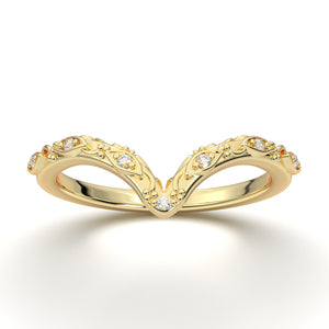 Flora Ring Guard- Curved Antique Style