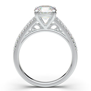 White Gold Engagement Ring, 14K Vintage Ring, Moissanite Ring For Her, Art Deco Ring, Promise Ring, Diamond Wedding Ring, Anniversary Gift