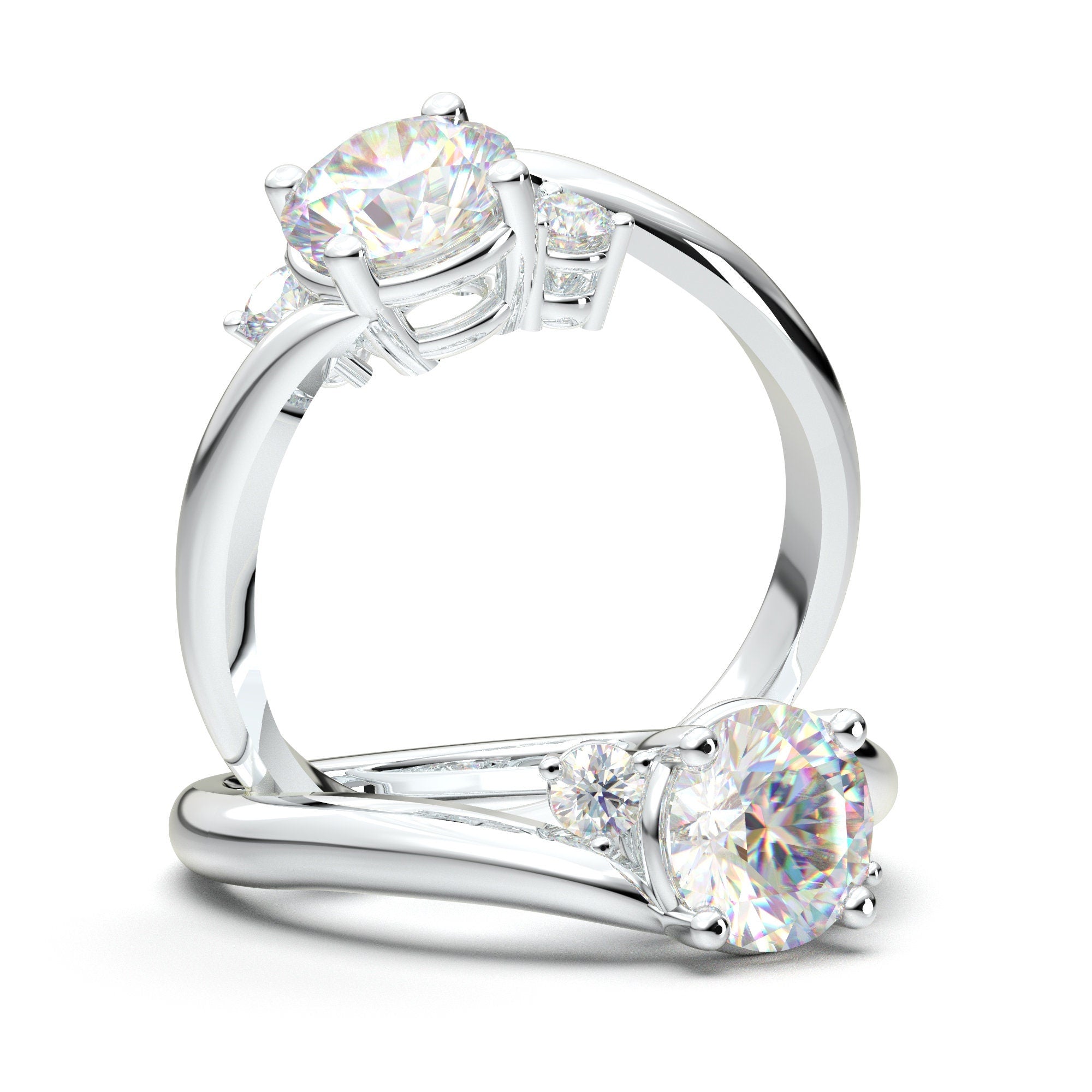 Filigree Round Cut Single Stone Engagement Ring In 18K Yellow Gold |  Fascinating Diamonds