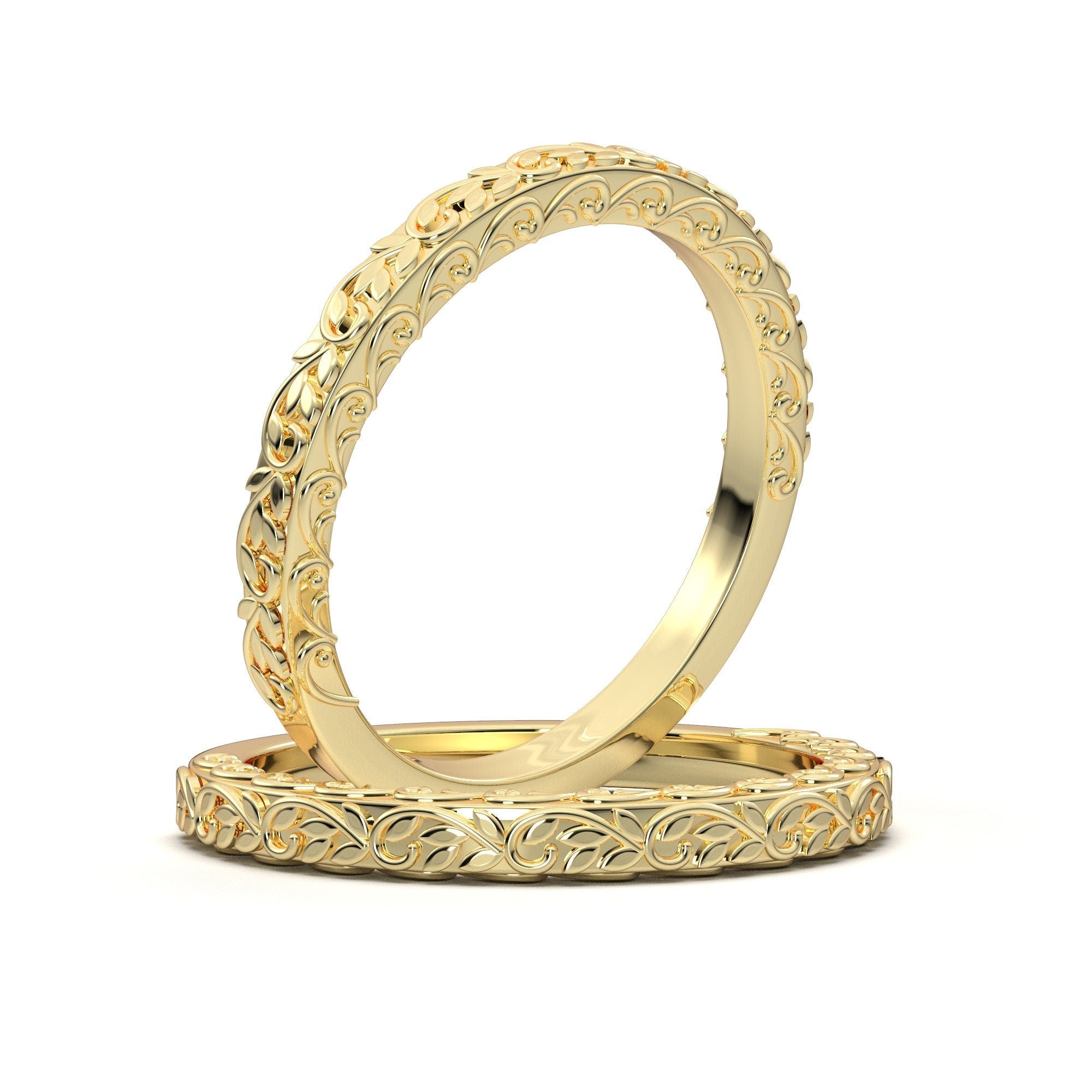 Diamond Criss-Cross Overlay Matching Couple Wedding Rings | HX Jewelry