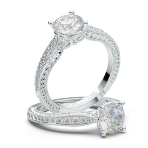 Vintage Diamond Ring For Women, 14K Yellow Gold Engagement Ring, Promise Ring, Art Deco Inspired Ring, Moissanite Ring, Anniversary Gift Her